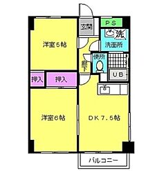 イスタナ上北沢 2DKの間取図画像