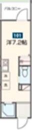 MELLAS相模原 ワンルームの間取図画像