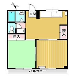 ヘブンズ検見川 2DKの間取図画像