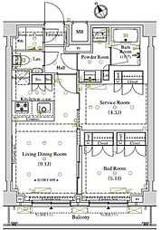 アークマーク東大井 5階1SLDKの間取り