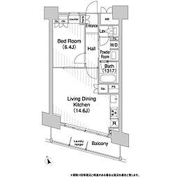 コンフォリア芝浦バウハウス 10階1LDKの間取り