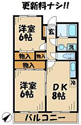 グリーンクレスト 3階2LDKの間取り