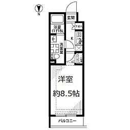 プレール・ドゥーク東雲II 4階1Kの間取り