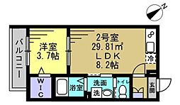 HD南柏 1LDKの間取図画像