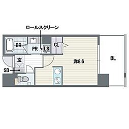 プライムスクエア ワンルームの間取図画像
