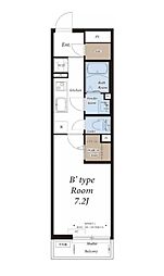 横浜市営地下鉄ブルーライン 立場駅 徒歩7分の賃貸マンション 2階1Kの間取り