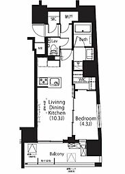 フレンシア四谷左門町 1LDKの間取図画像