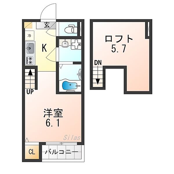 ローズマリーヒルズ淀新町 ｜京都府京都市伏見区淀新町(賃貸アパート1K・2階・20.07㎡)の写真 その2