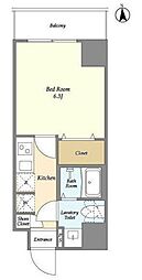 アルファコート草加2 5階1Kの間取り