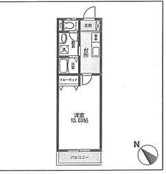 メゾン井沢ソレイユ 1Kの間取図画像