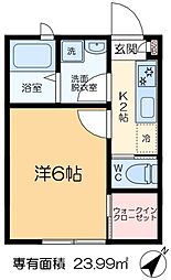 カーサ柴又 203 2階1Kの間取り