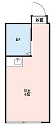 シャンブル中野 1階ワンルームの間取り