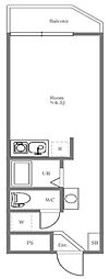セントヒルズ目黒 ワンルームの間取図画像