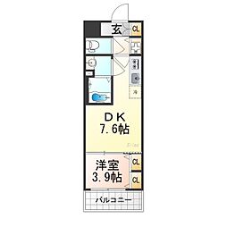 ベラジオレガシー葛野大路八条 1DKの間取図画像