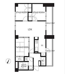 エステート中町ビル 3LDKの間取図画像
