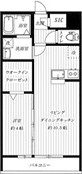 TheWaterIsWide 1LDKの間取図画像