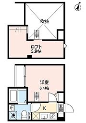 コンフォール 1Kの間取図画像