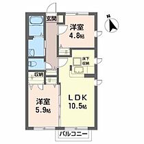 100エーカーの森 103 ｜ 宮城県石巻市蛇田字下谷地46-2（賃貸アパート2LDK・1階・49.50㎡） その2