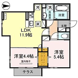 ヒルコート和光 2LDKの間取図画像