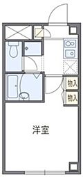 レオパレスひまわり 1Kの間取図画像