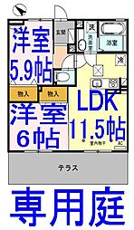 alveare 1階2LDKの間取り