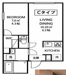 LINK大塚 1LDKの間取図画像