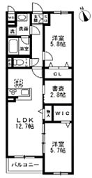 江戸川区平井4丁目アパート 2SLDKの間取図画像