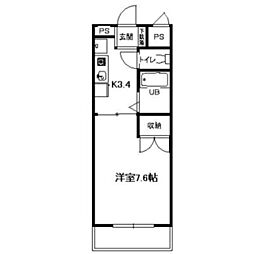 サンアイランド 1Kの間取図画像