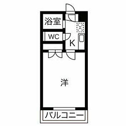 ベルトピア福岡1 1Kの間取図画像