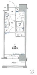 リクレイシア・コルテ川崎元木 1Kの間取図画像
