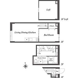 Pair新大久保 1LDKの間取図画像