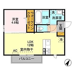 エスポワール寺尾台B 1LDKの間取図画像