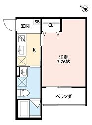 リベラルアーツ春日出 1Kの間取図画像