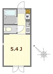 BM平井 1Kの間取図画像