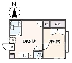 パークサイド国領 1DKの間取図画像