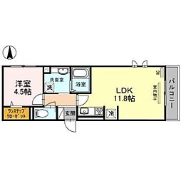 阪神本線 杭瀬駅 徒歩9分の賃貸アパート 3階1LDKの間取り