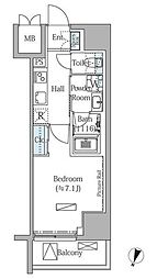 モディア文京目白台 1Kの間取図画像