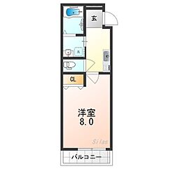 おおさか東線 JR俊徳道駅 徒歩7分の賃貸アパート 3階1Kの間取り