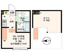 mainstage 1Kの間取図画像