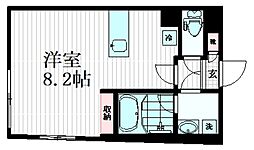 アレッタ笹塚 2階ワンルームの間取り