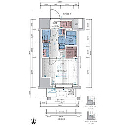 エステムコート亀戸TOKYOEAST 1Kの間取図画像