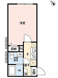 KUKKA八千代台 B50 1Kの間取図画像