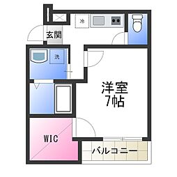 フジパレス堺諏訪森サウス 1Kの間取図画像