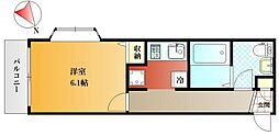 エスパス大山 1Kの間取図画像
