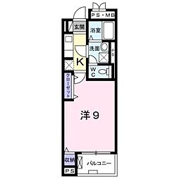 サンフォーレ北野 1Kの間取図画像