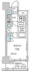 PARKAxis築地 1Kの間取図画像