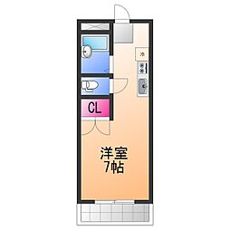 シャトレマウントリバー ワンルームの間取図画像