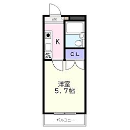 メゾン・ド・ラコール 1Kの間取図画像
