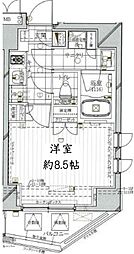レガリス木場ステーションフロント 12階1Kの間取り