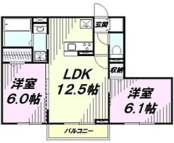 ドルフエンデ3 2LDKの間取図画像